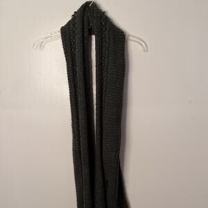 Armani Exchange Women's Knitted Cozy Dark Gray Knit Scarf. Warm